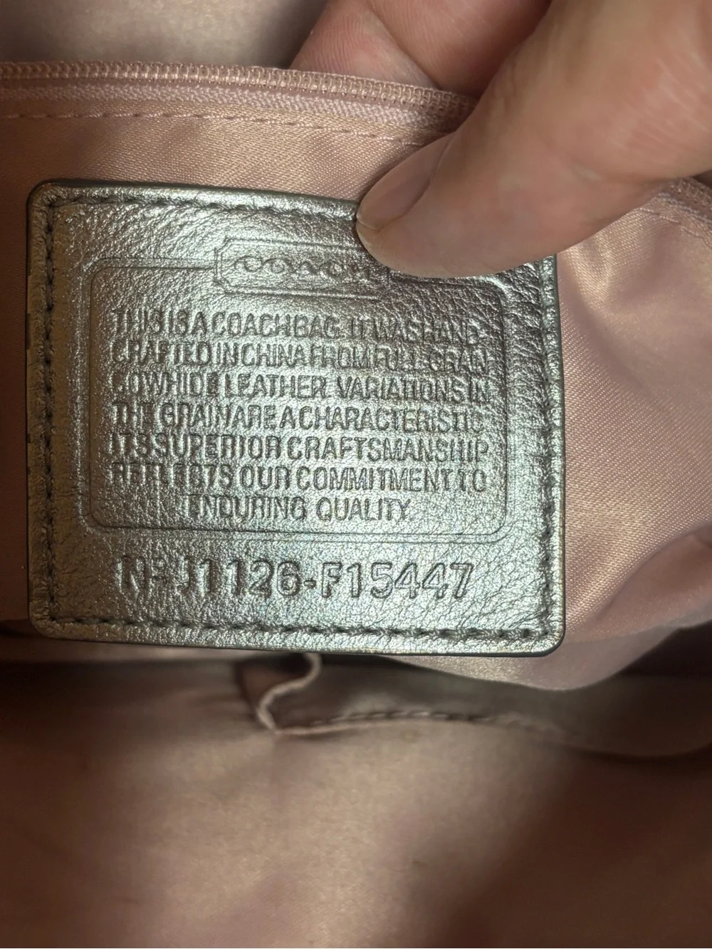 Coach leather silver